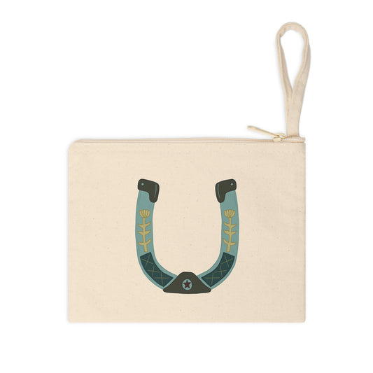 Lucky Horseshoe Accessory Zipper Pouch - Boho Chic Design