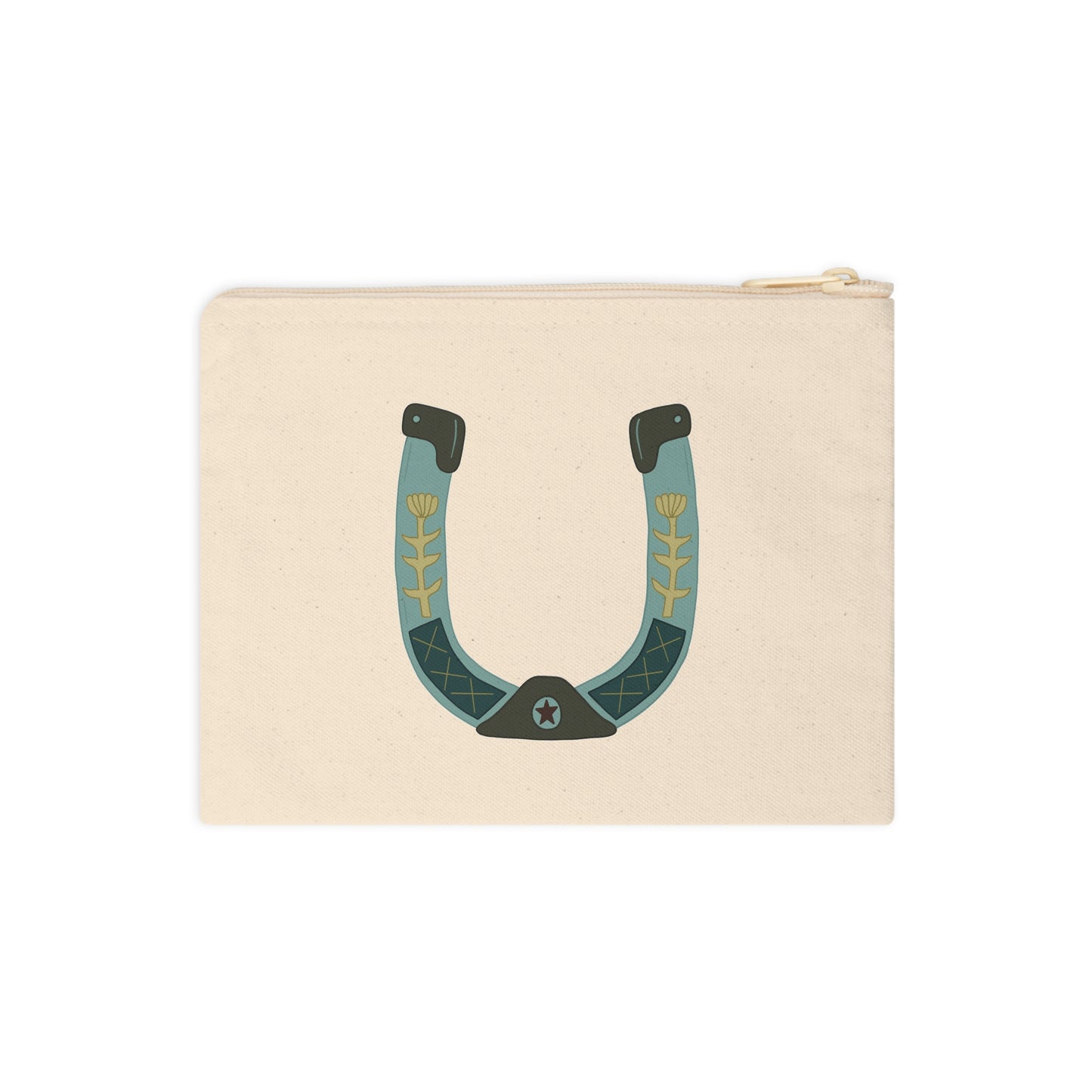 Lucky Horseshoe Accessory Zipper Pouch - Boho Chic Design